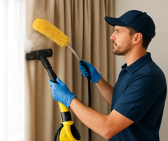 Trusted drapes cleaning technician Matty Curtain Cleaning yaroomba QLD